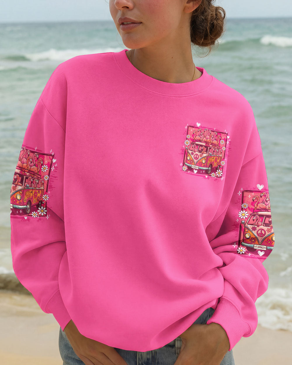 PEACE LOVE AN FLAMINGOS ALL OVER PRINT - TY0807261