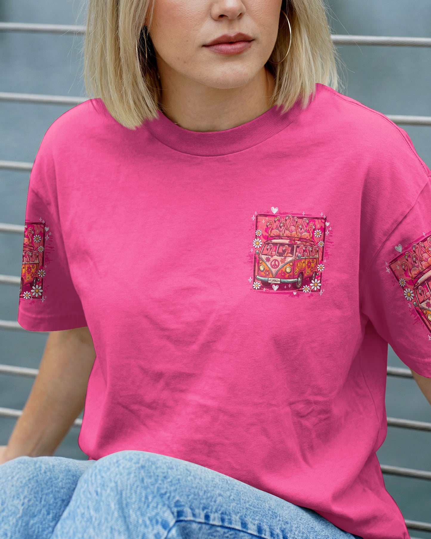 PEACE LOVE AN FLAMINGOS ALL OVER PRINT - TY0807261