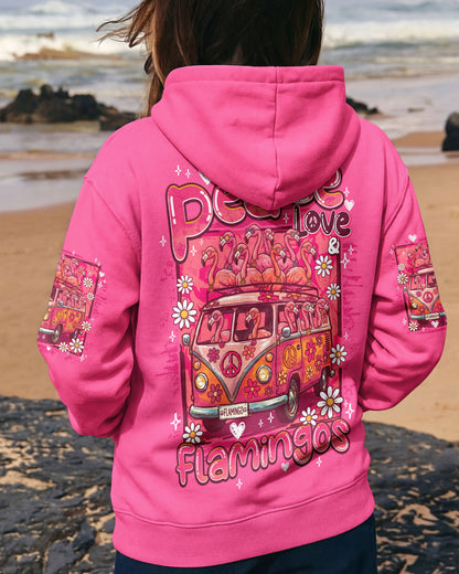 PEACE LOVE AN FLAMINGOS ALL OVER PRINT - TY0807261