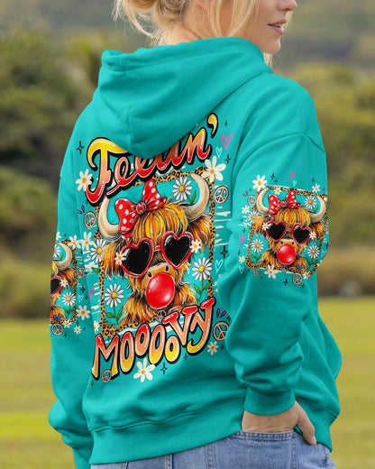 FEELIN' MOOOOVY HIGHLAND COW ALL OVER PRINT - TY0907261