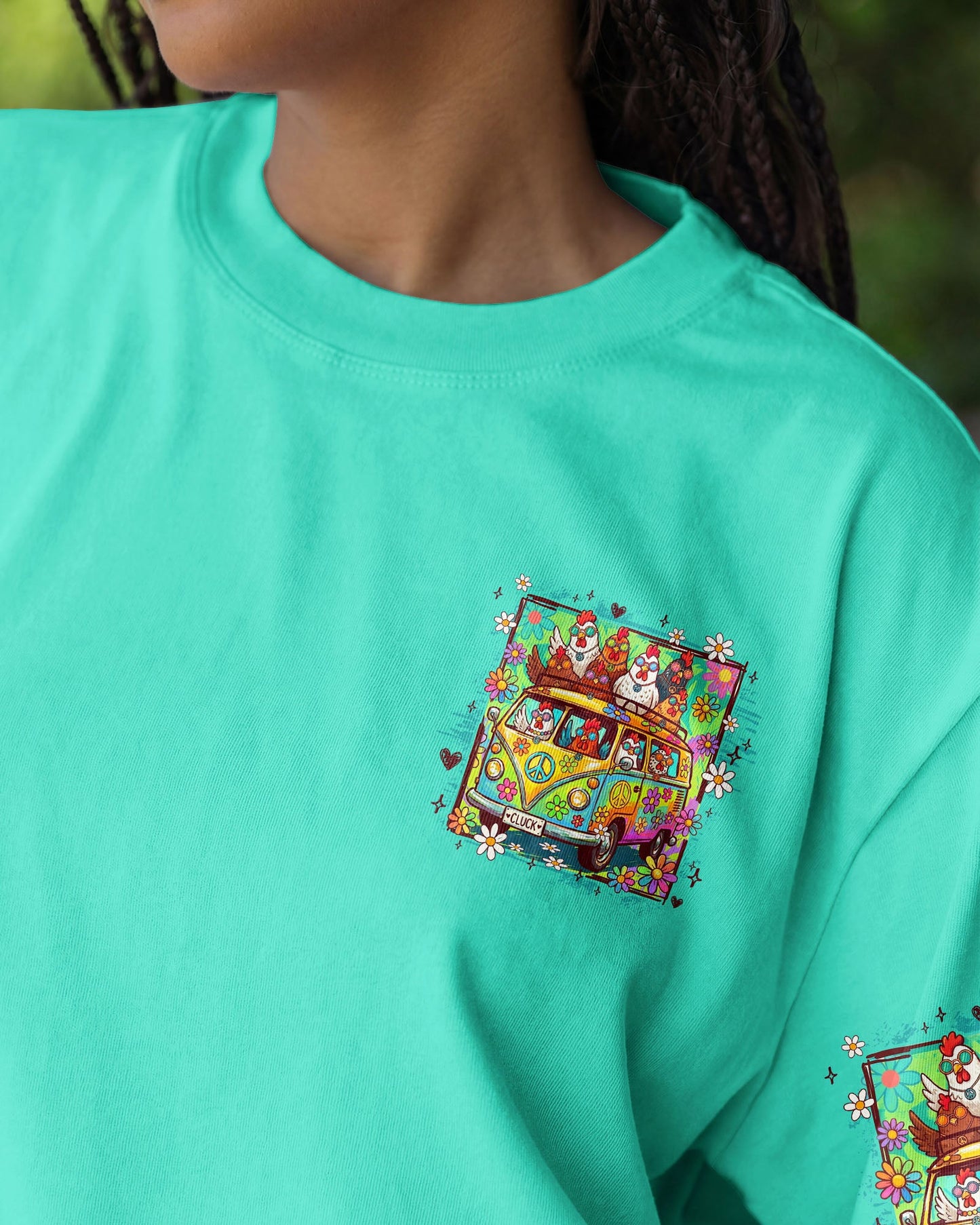 PEACE LOVE AND CLUCK CHICKENS ALL OVER PRINT - TY0907262
