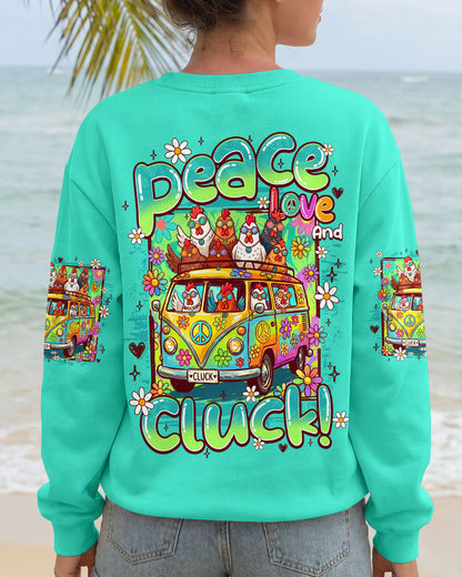 PEACE LOVE AND CLUCK CHICKENS ALL OVER PRINT - TY0907262
