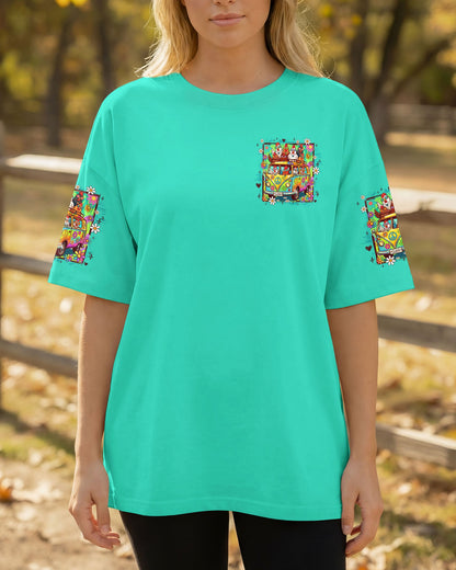 PEACE LOVE AND CLUCK CHICKENS ALL OVER PRINT - TY0907262