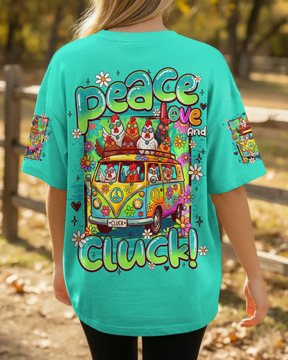 PEACE LOVE AND CLUCK CHICKENS ALL OVER PRINT - TY0907262