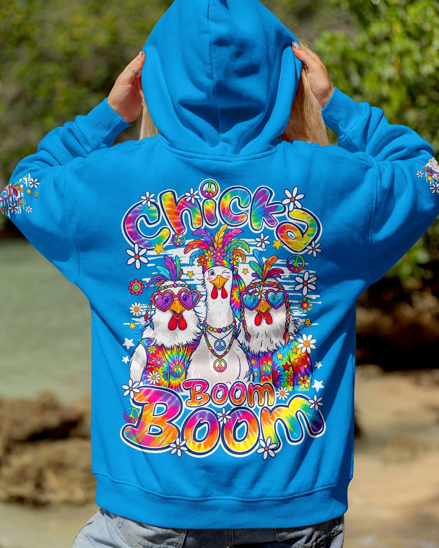 CHICKA BOOM BOOM HIPPIE CHICKEN ALL OVER PRINT - TY1306261