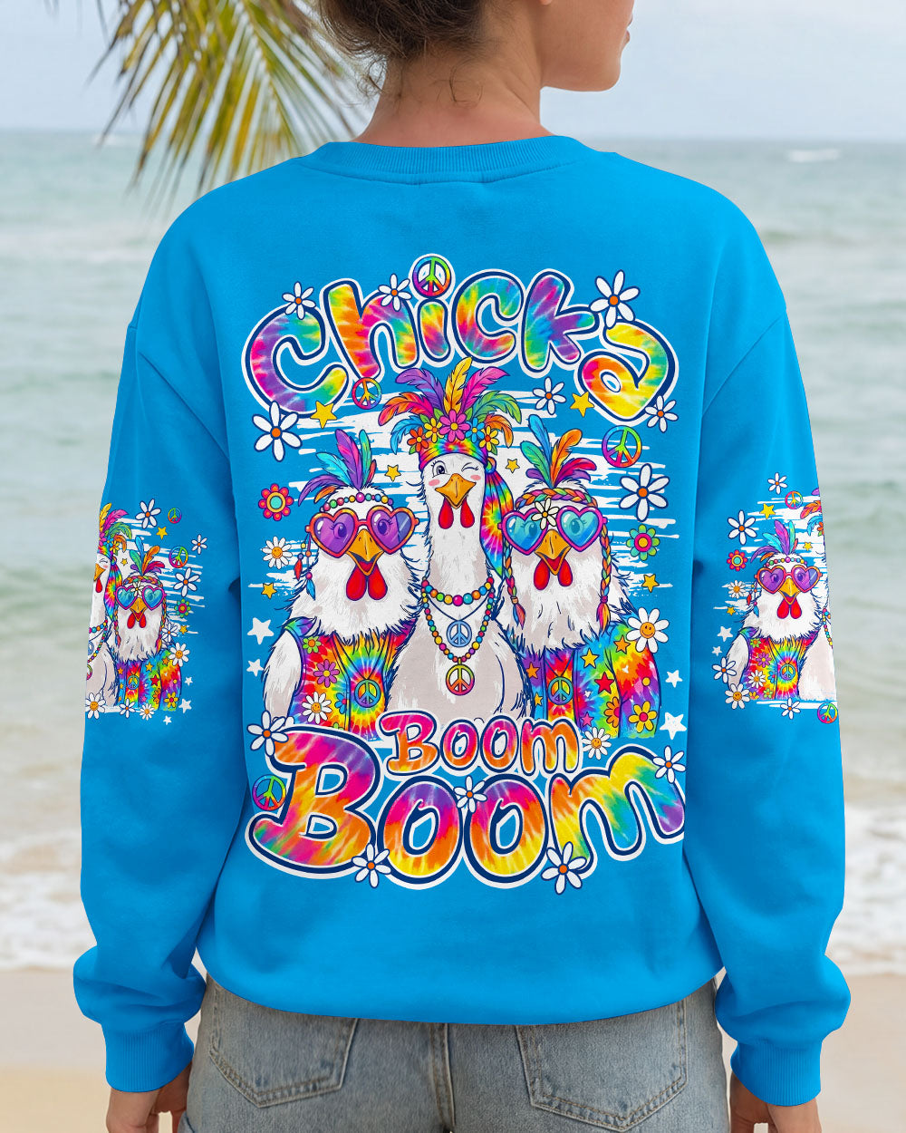CHICKA BOOM BOOM HIPPIE CHICKEN ALL OVER PRINT - TY1306261