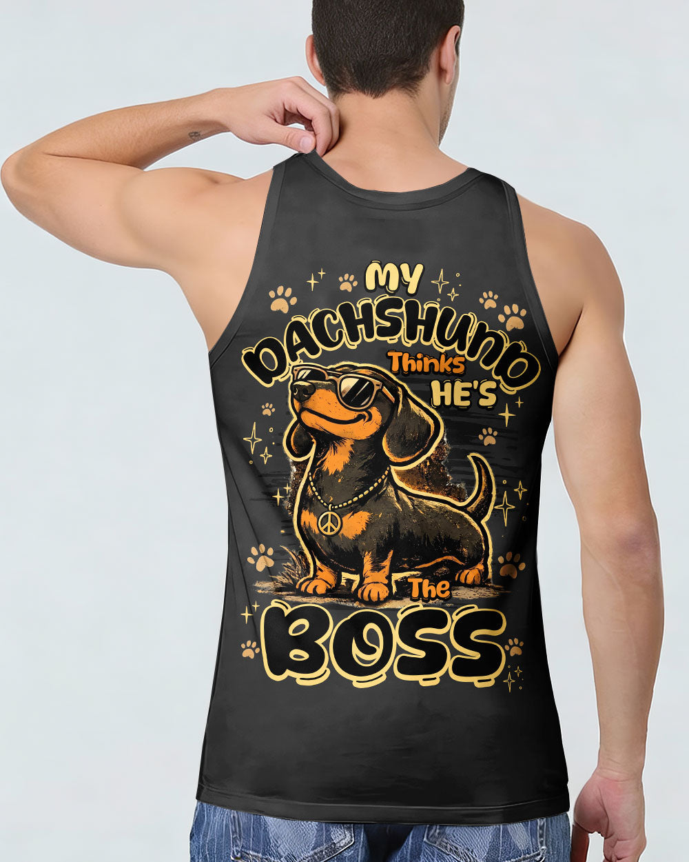 MY DACHSHUND THINKS HE'S THE BOSS DOG ALL OVER PRINT - TY1805262