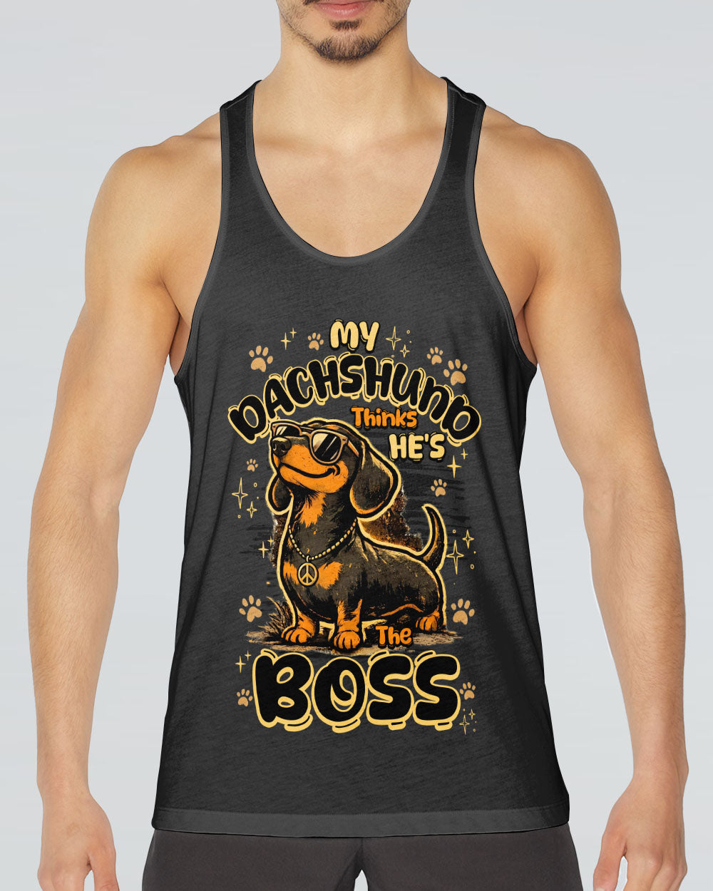 MY DACHSHUND THINKS HE'S THE BOSS DOG ALL OVER PRINT - TY1805262