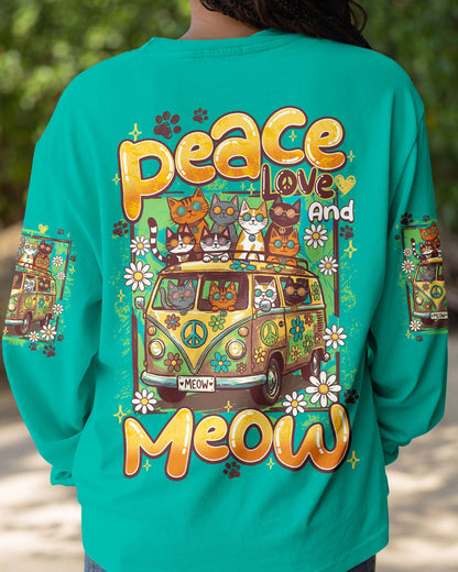 PEACE LOVE AND MEOW CATS ALL OVER PRINT - TY1906261