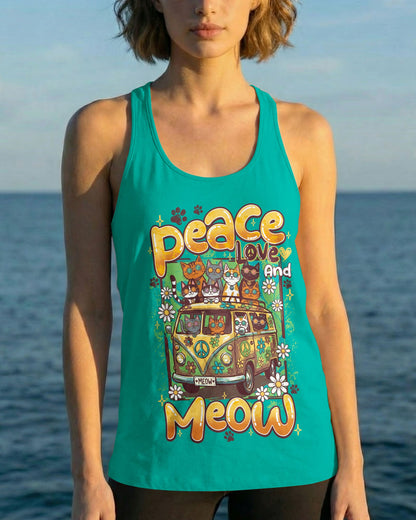 PEACE LOVE AND MEOW CATS ALL OVER PRINT - TY1906261