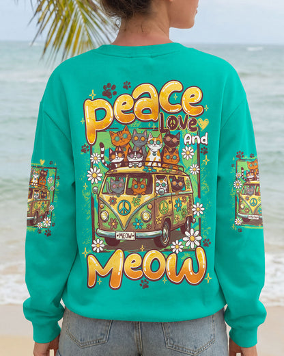 PEACE LOVE AND MEOW CATS ALL OVER PRINT - TY1906261