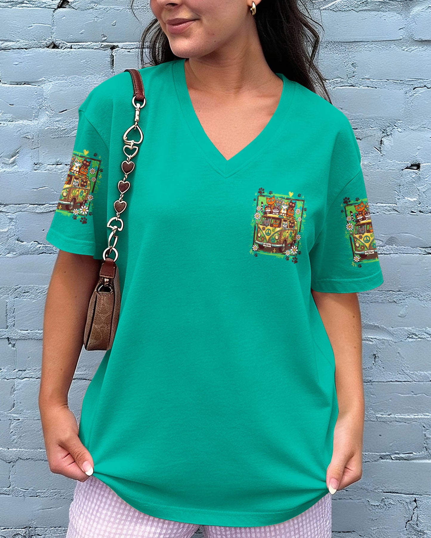 PEACE LOVE AND MEOW CATS ALL OVER PRINT - TY1906261