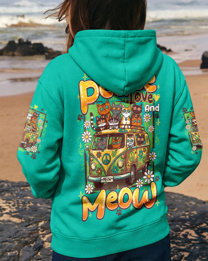 PEACE LOVE AND MEOW CATS ALL OVER PRINT - TY1906261