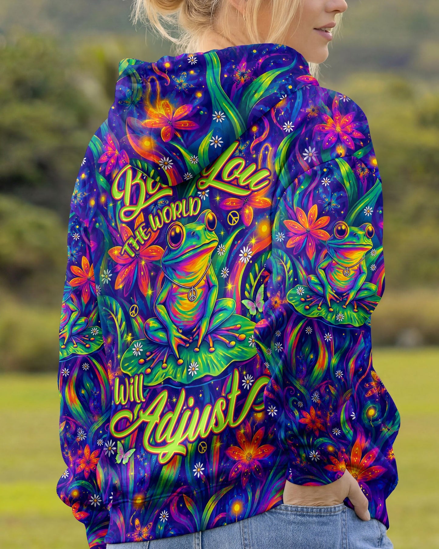 BE YOU THE WORLD WILL ADJUST FROG ALL OVER PRINT - TYLN0506261