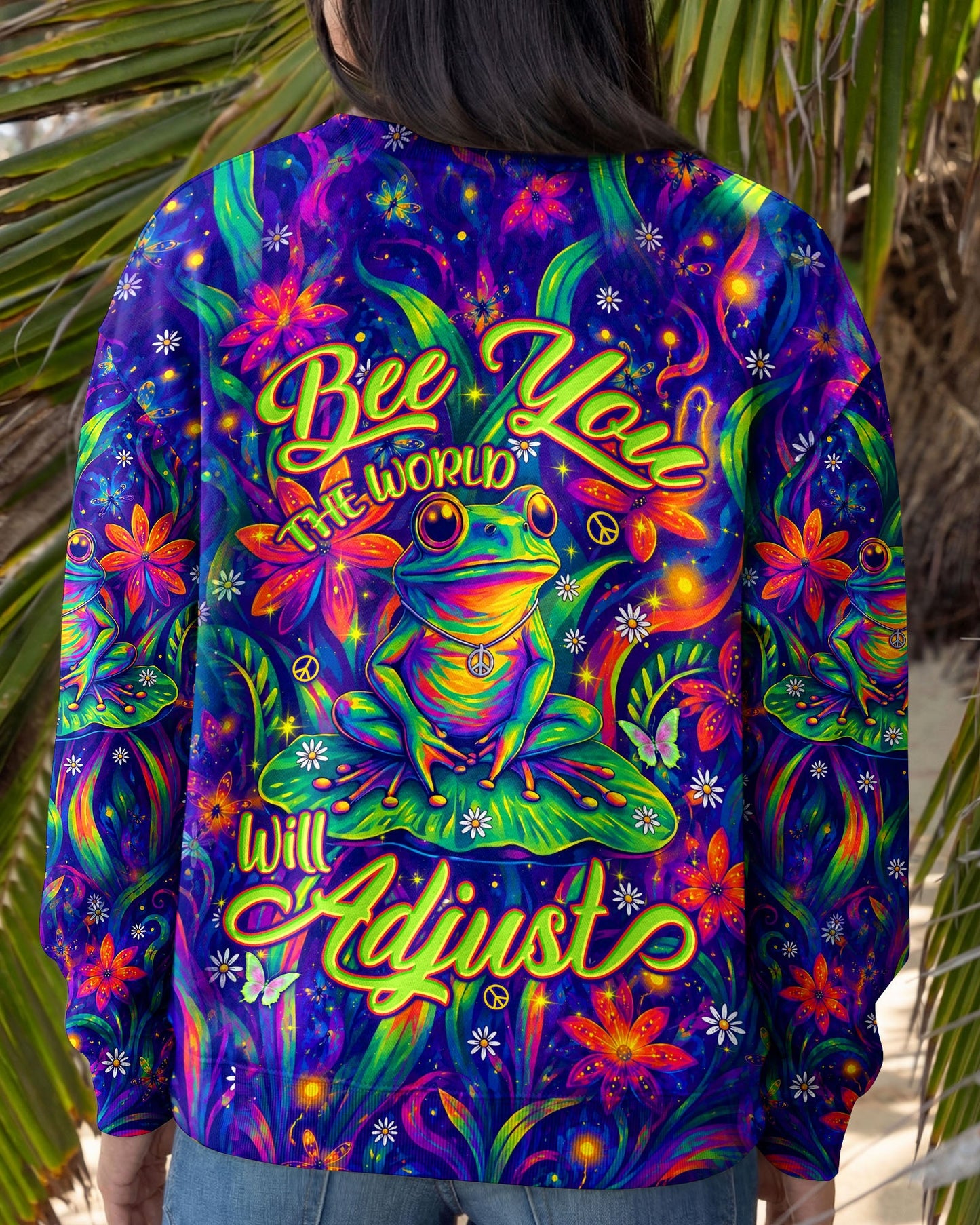 BE YOU THE WORLD WILL ADJUST FROG ALL OVER PRINT - TYLN0506261