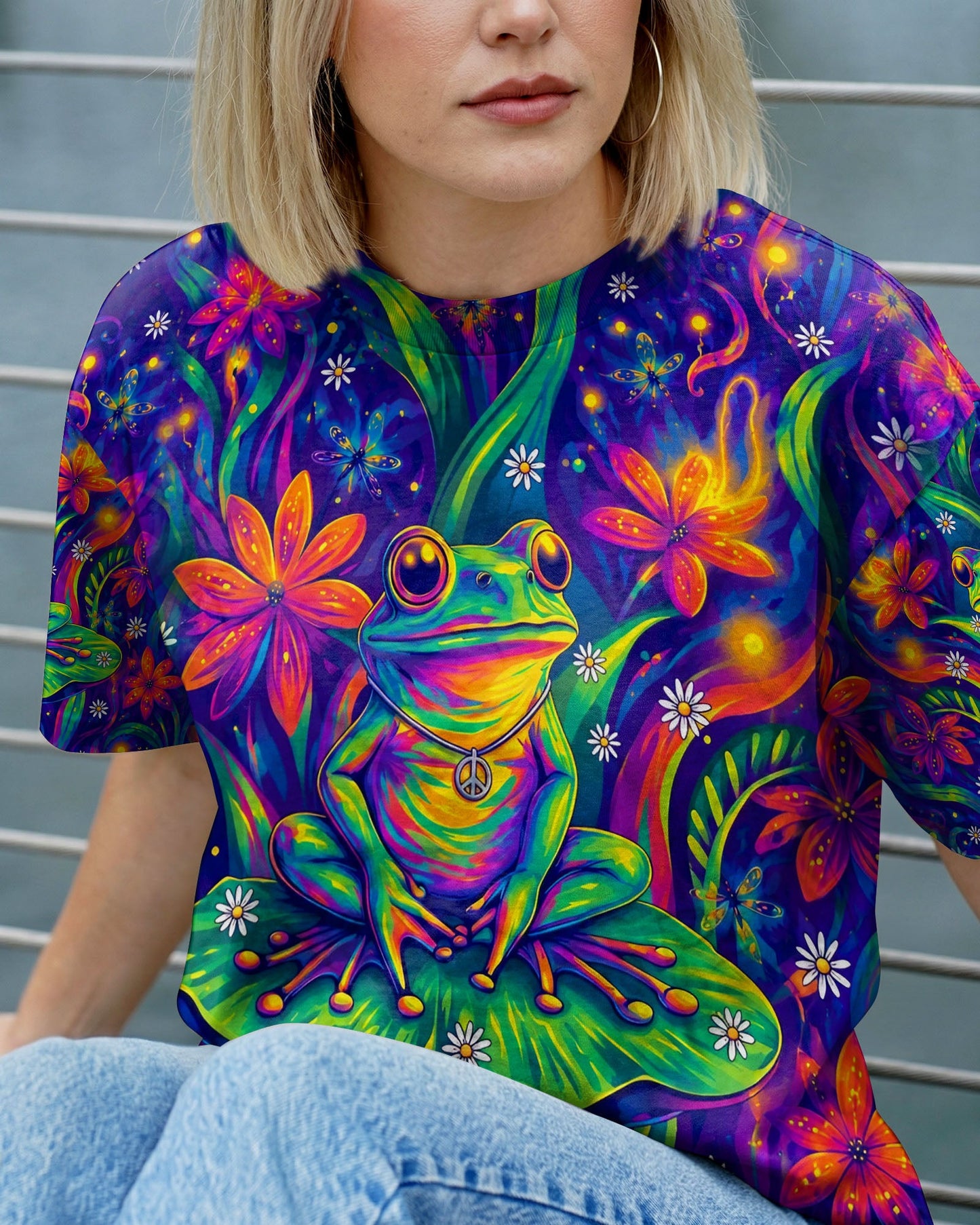 BE YOU THE WORLD WILL ADJUST FROG ALL OVER PRINT - TYLN0506261