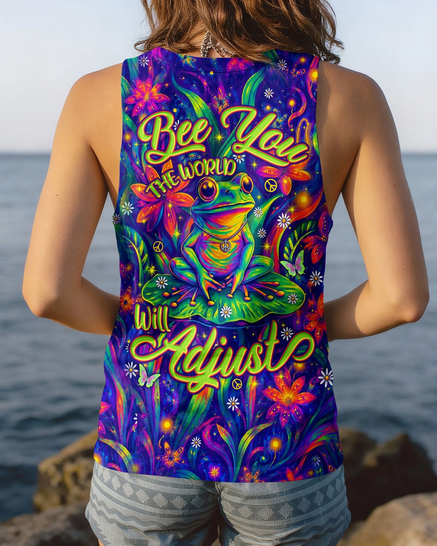 BE YOU THE WORLD WILL ADJUST FROG ALL OVER PRINT - TYLN0506261