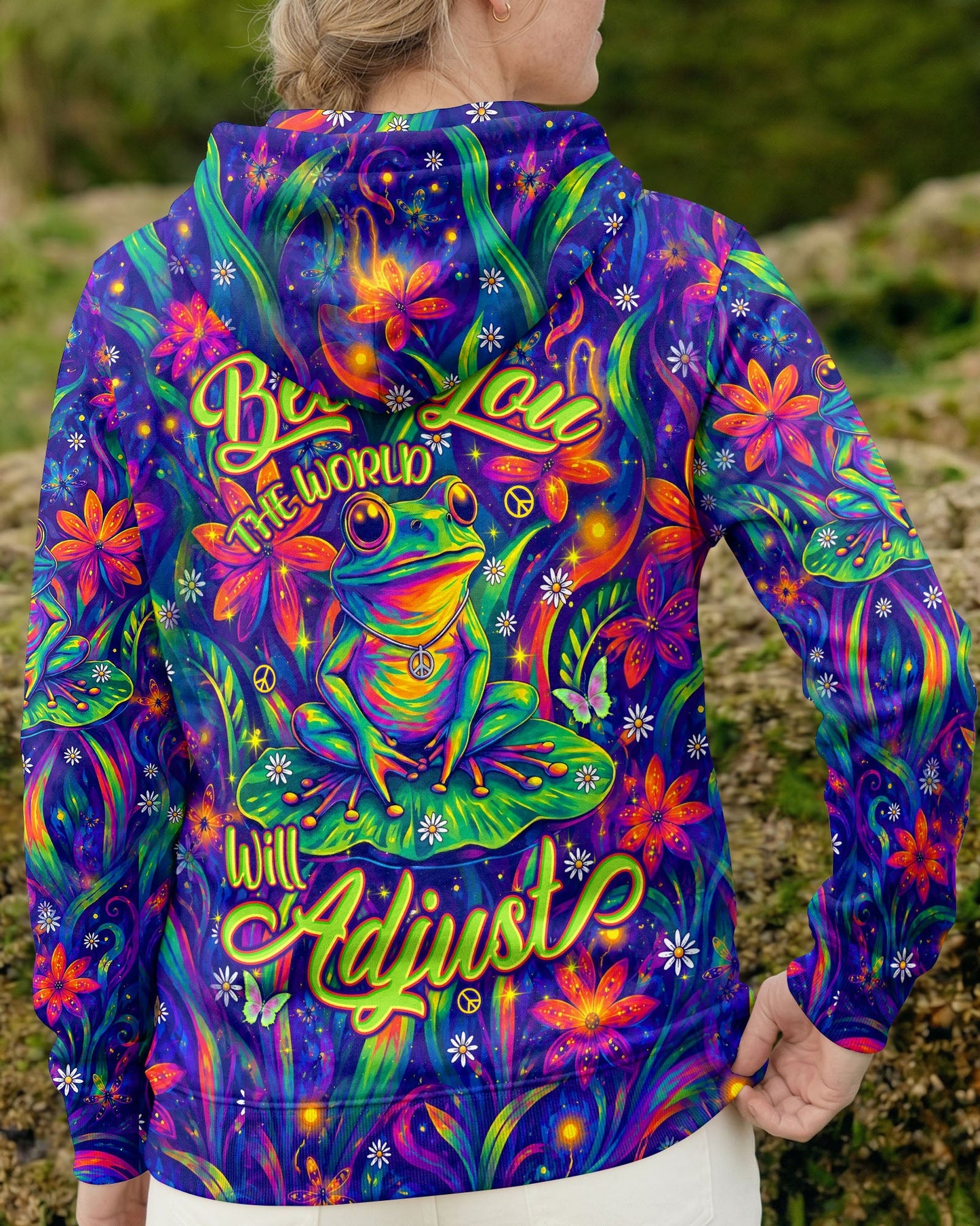 BE YOU THE WORLD WILL ADJUST FROG ALL OVER PRINT - TYLN0506261