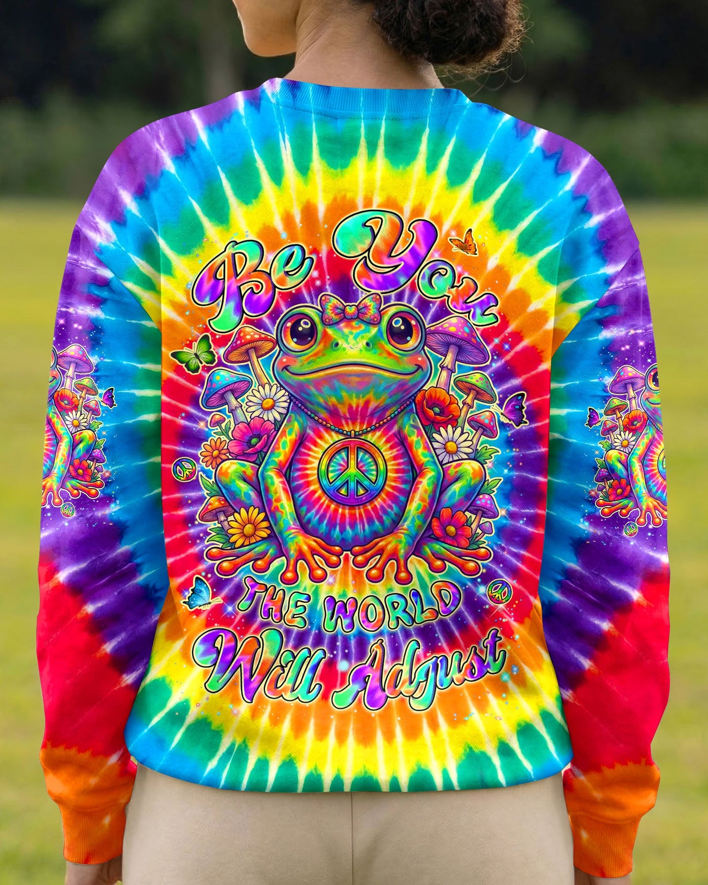 BE YOU THE WORLD WILL ADJUST FROG COLORFUL ALL OVER PRINT - TYLN1105262