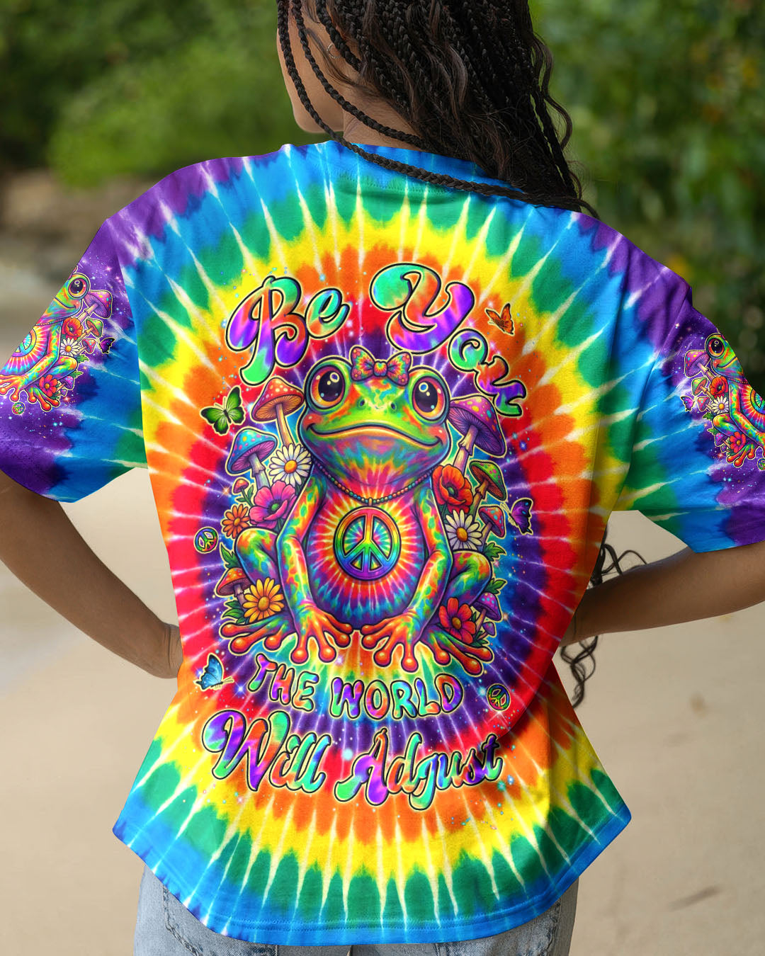BE YOU THE WORLD WILL ADJUST FROG COLORFUL ALL OVER PRINT - TYLN1105262