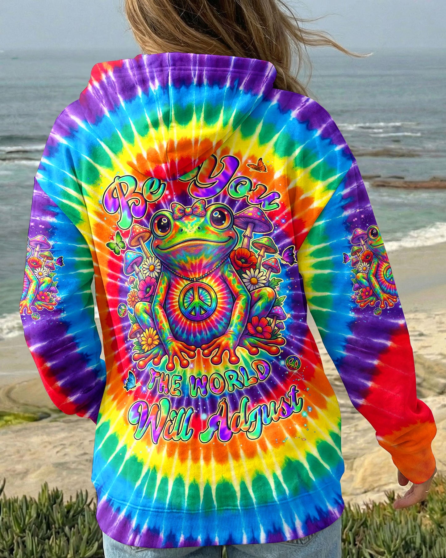 BE YOU THE WORLD WILL ADJUST FROG COLORFUL ALL OVER PRINT - TYLN1105262