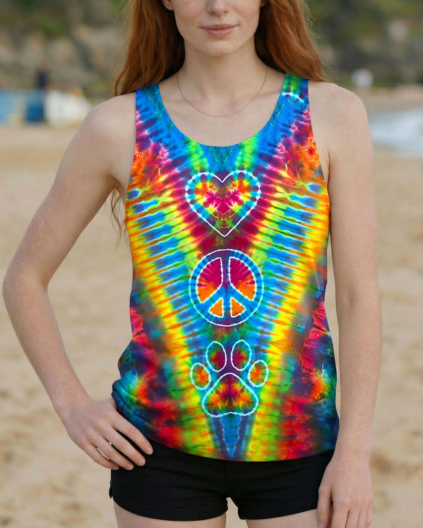 PEACE HEART PAW COLORFUL ALL OVER PRINT - TYLN1404262