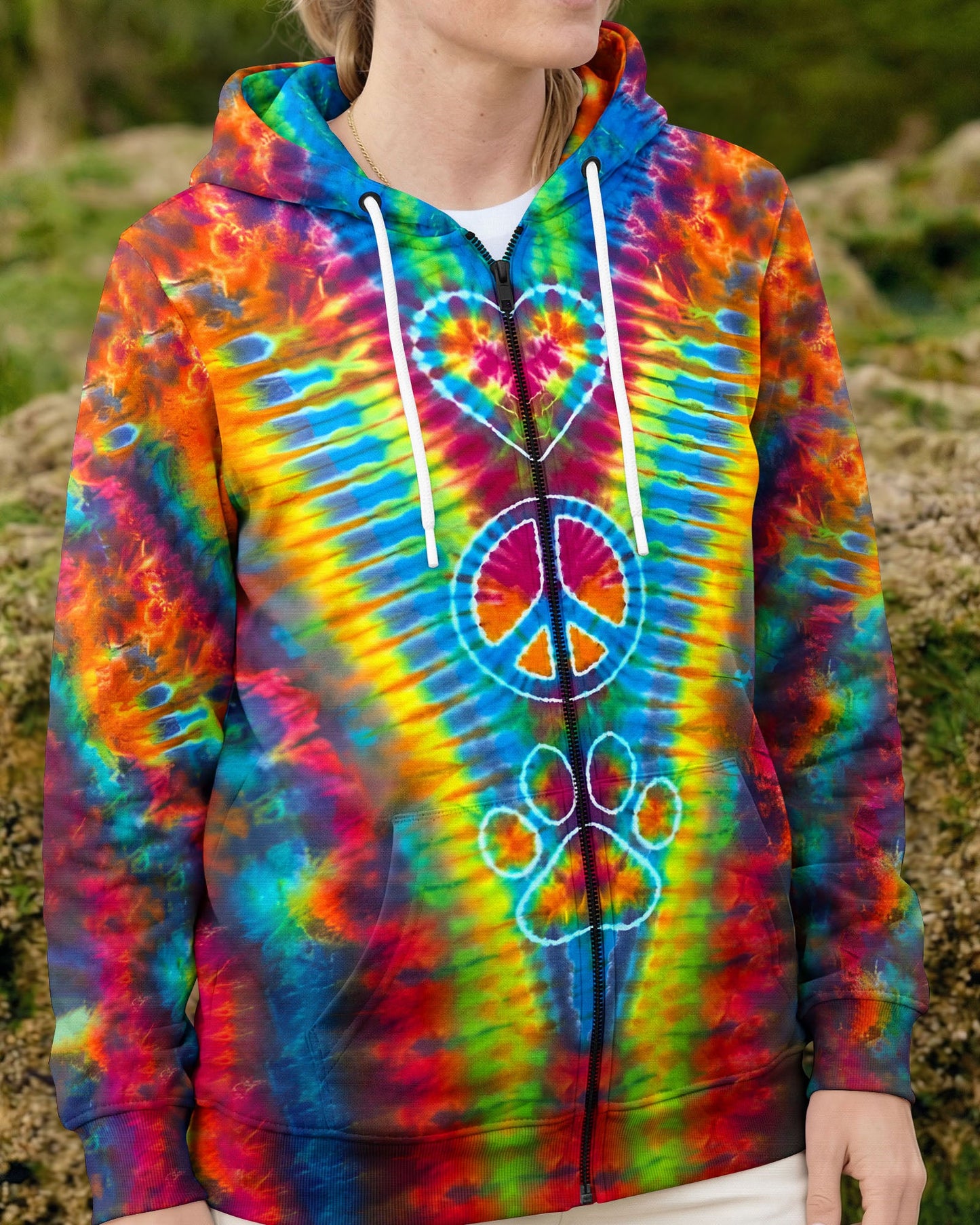 PEACE HEART PAW COLORFUL ALL OVER PRINT - TYLN1404262