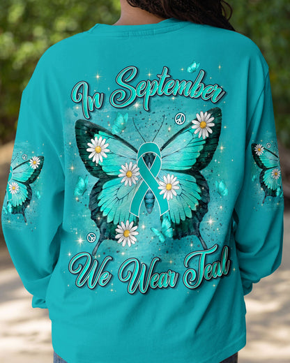IN SEPTEMBER WE WEAR TEAL OVARIAN CANCER AWARENESS ALL OVER PRINT - TYLN1407262