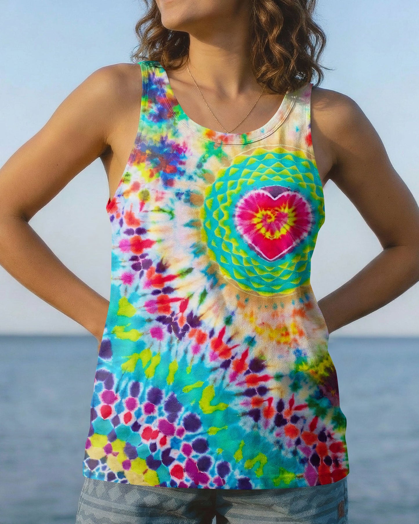MANDALA HEART COLORFUL ALL OVER PRINT - TYPQ0304262