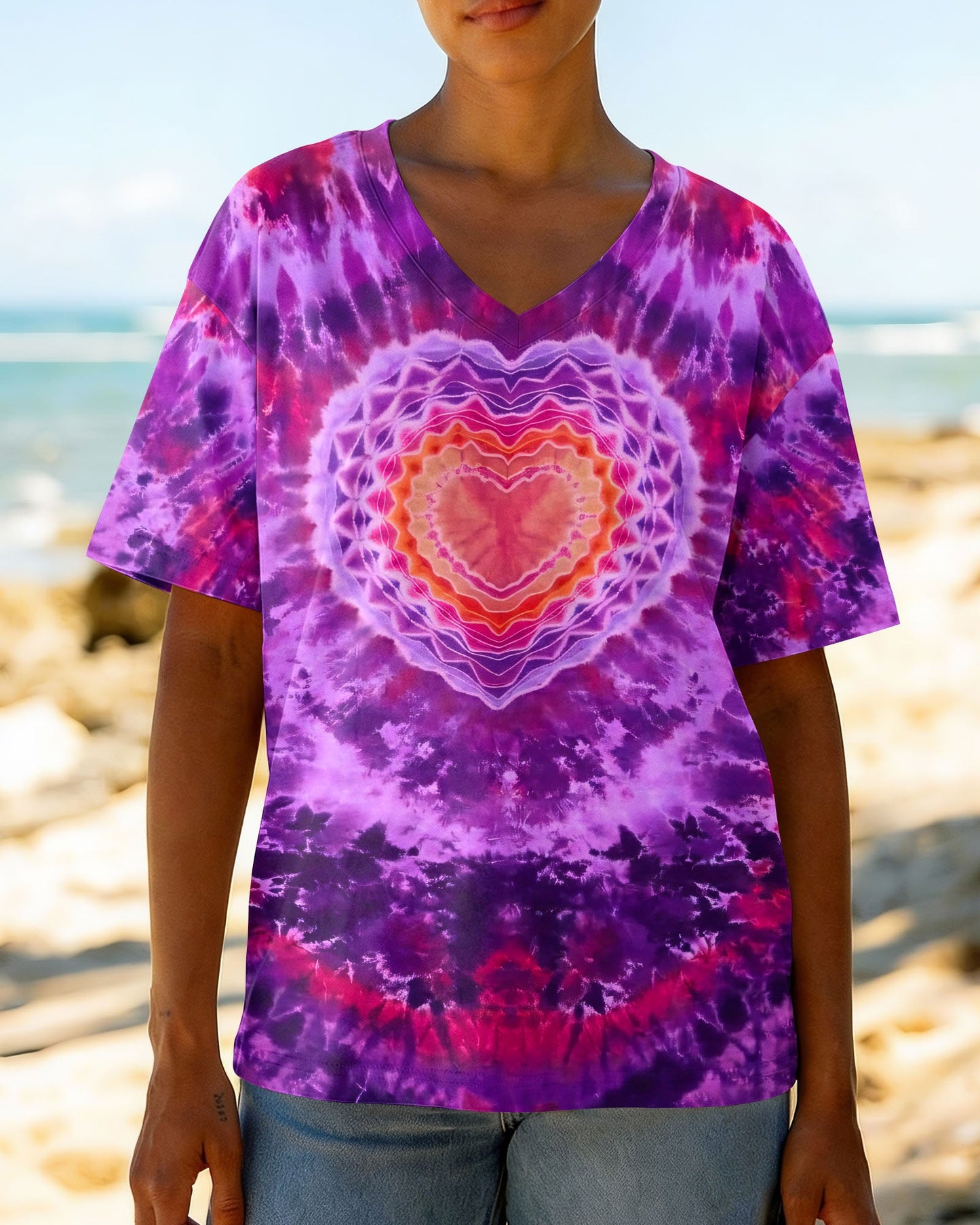 PURPLE PINK MANDALA HEART ALL OVER PRINT - TYPQ0604062