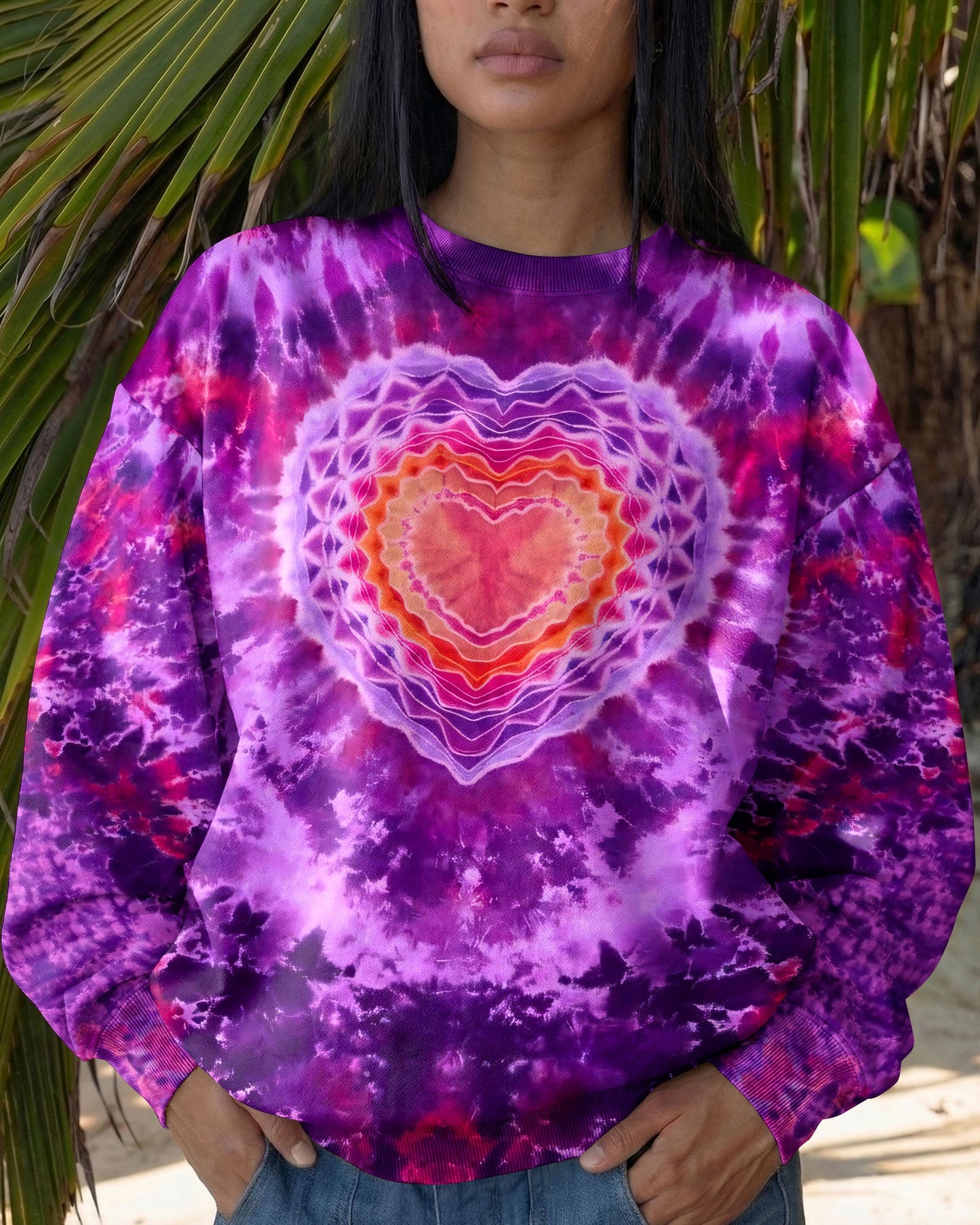 PURPLE PINK MANDALA HEART ALL OVER PRINT - TYPQ0604062