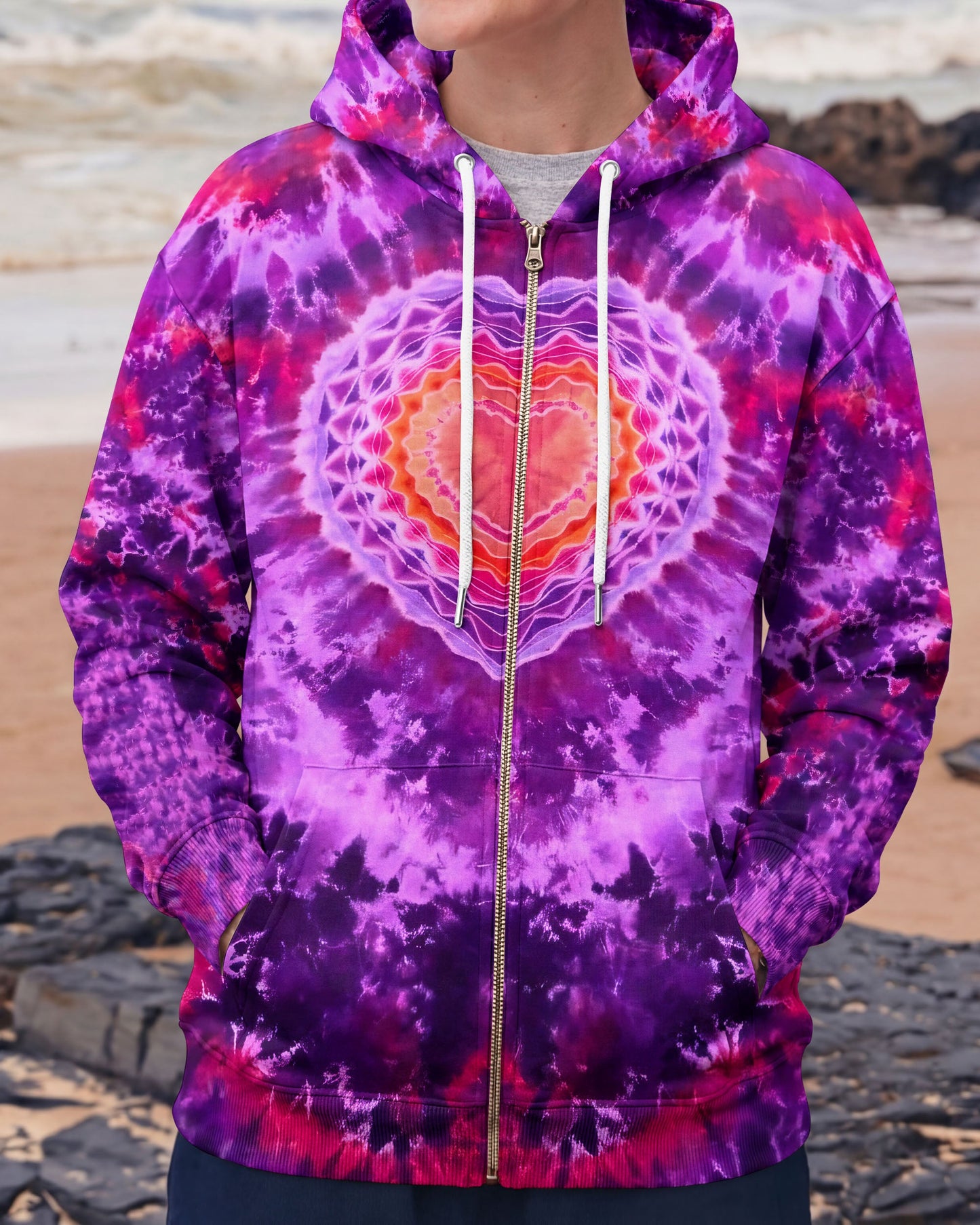 PURPLE PINK MANDALA HEART ALL OVER PRINT - TYPQ0604062