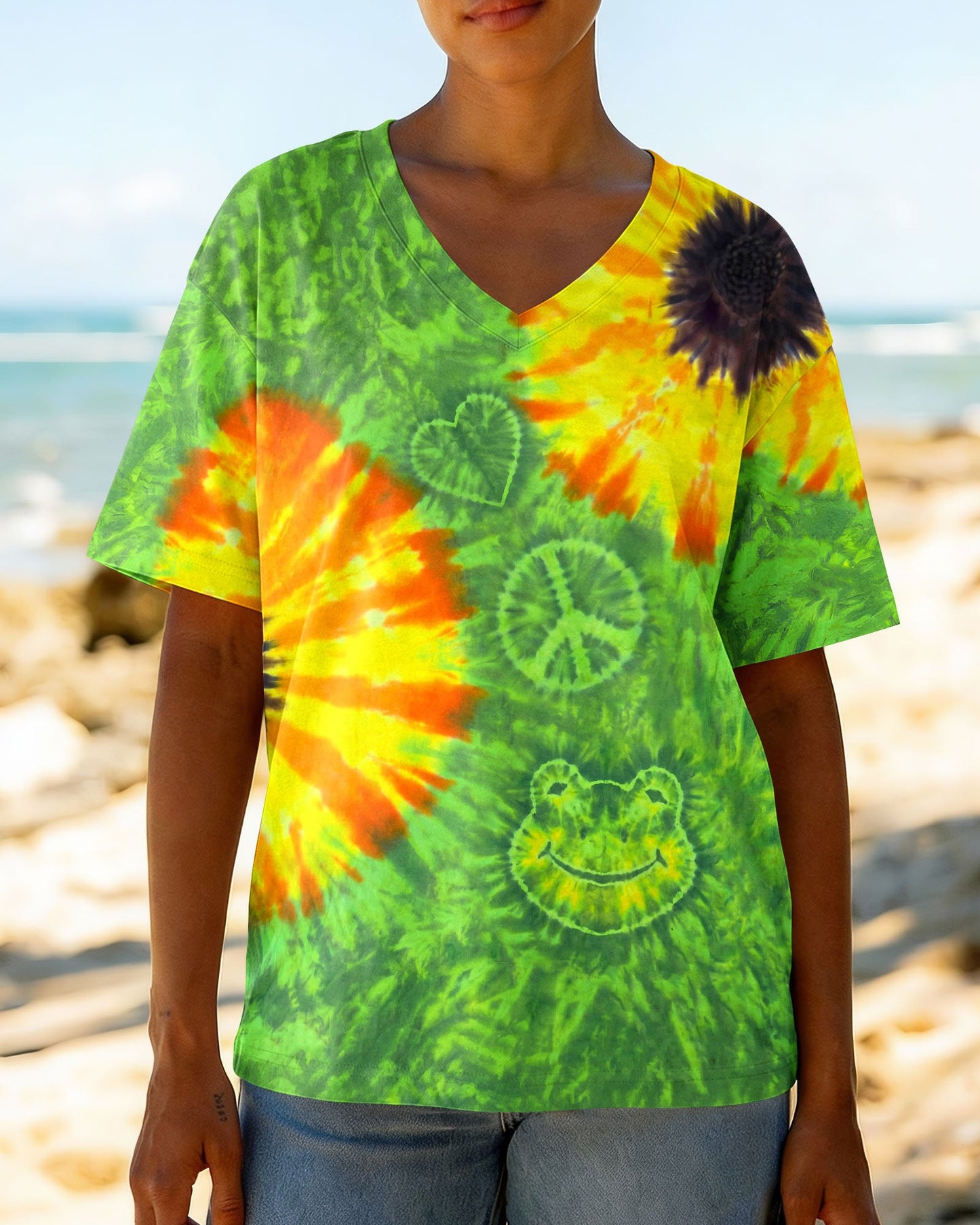 FLOWER PEACE LOVE FROG ALL OVER PRINT - TYPQ1504261