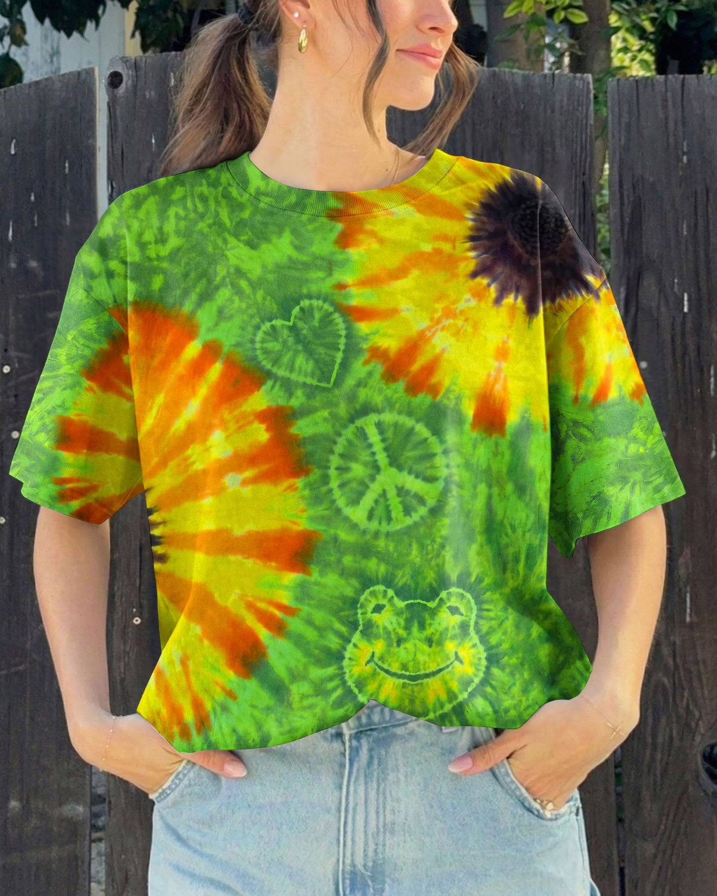 FLOWER PEACE LOVE FROG ALL OVER PRINT - TYPQ1504261