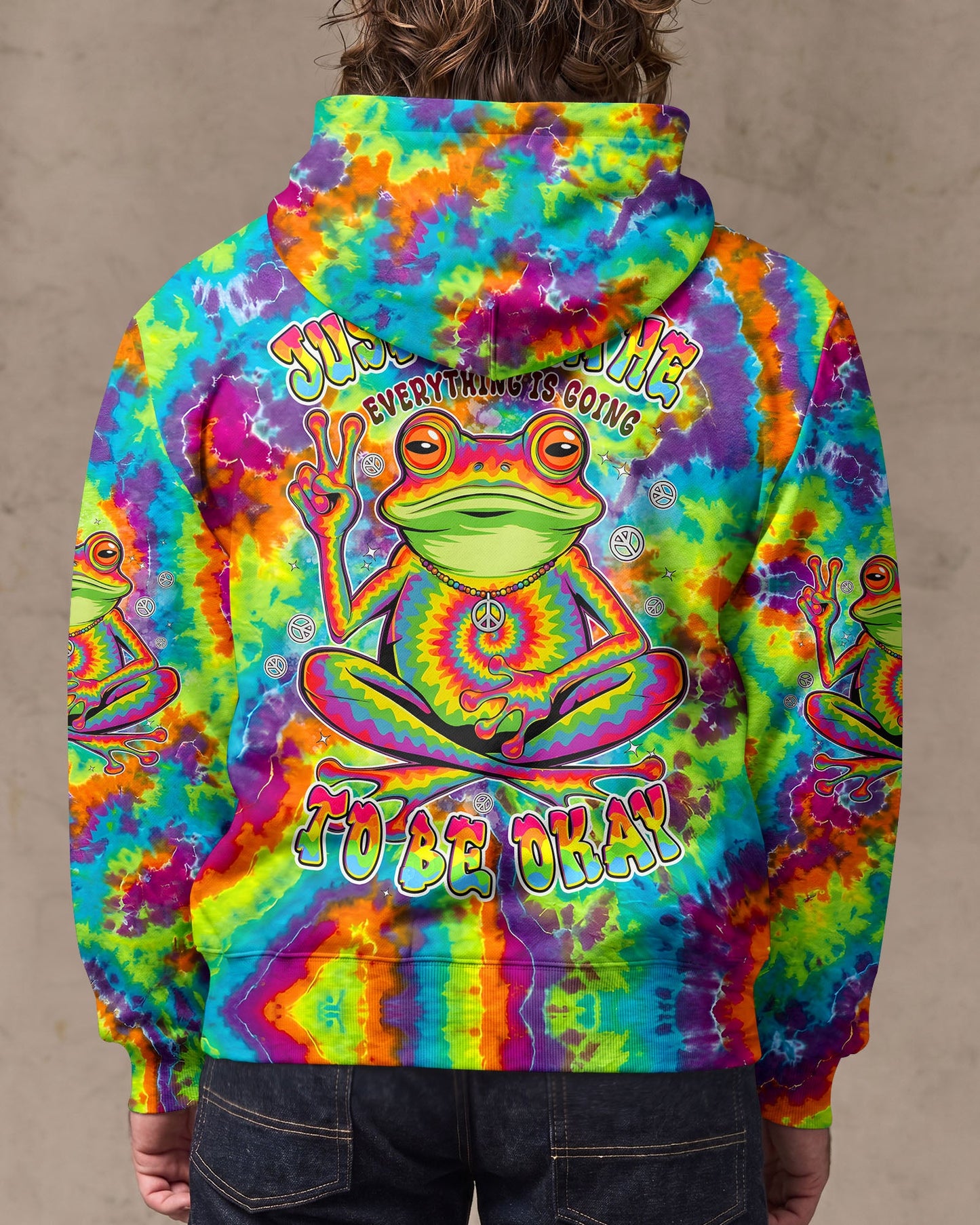 JUST BREATHE COLORFUL FROG ALL OVER PRINT - TYPQ2906261