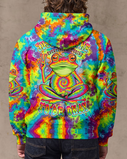 JUST BREATHE COLORFUL FROG ALL OVER PRINT - TYPQ2906261