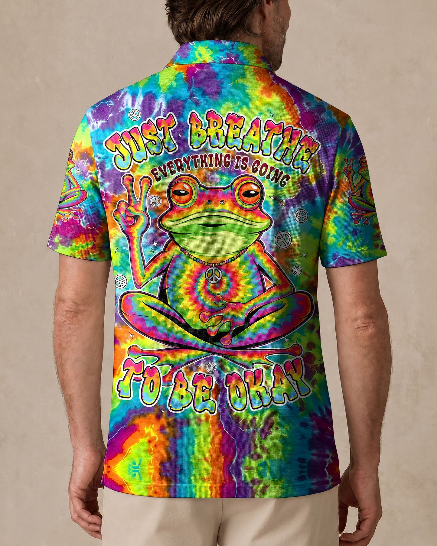 JUST BREATHE COLORFUL FROG ALL OVER PRINT - TYPQ2906261