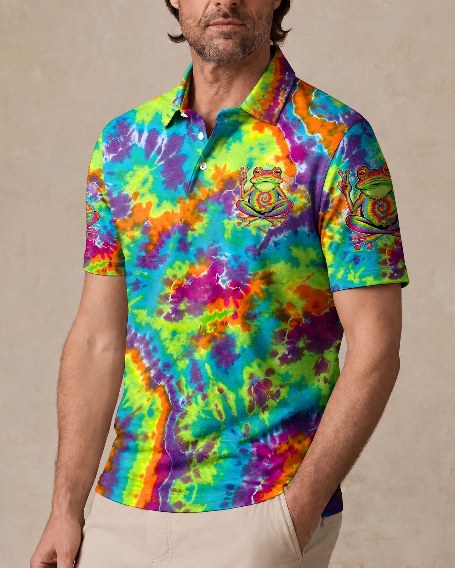 JUST BREATHE COLORFUL FROG ALL OVER PRINT - TYPQ2906261