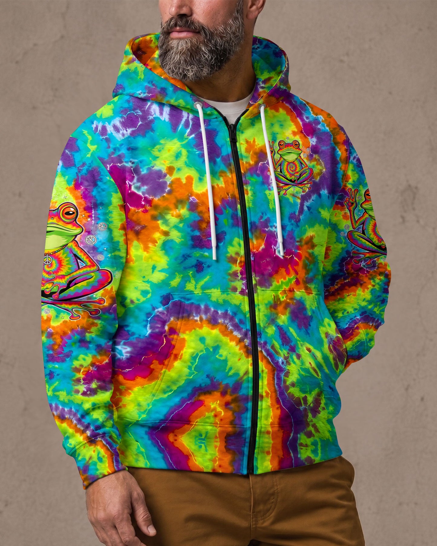 JUST BREATHE COLORFUL FROG ALL OVER PRINT - TYPQ2906261