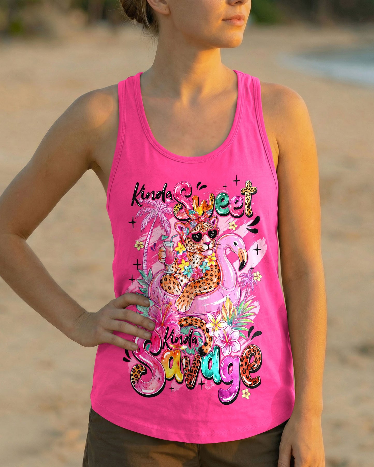 KINDA SWEET KINDA SAVAGE LEOPARD ALL OVER PRINT - TYQY0107262