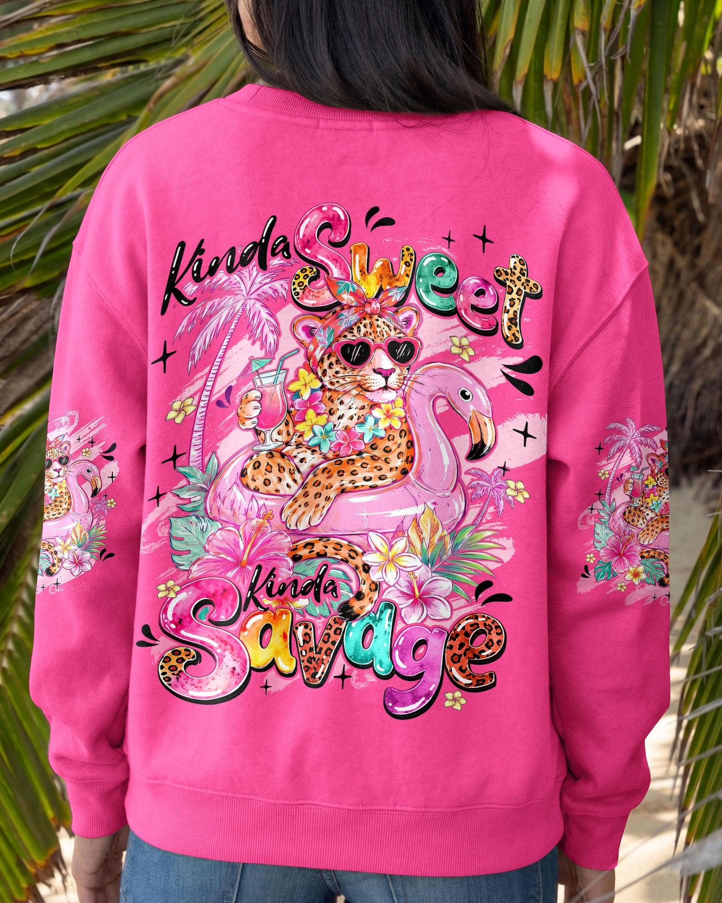 KINDA SWEET KINDA SAVAGE LEOPARD ALL OVER PRINT - TYQY0107262