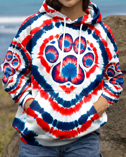 HEART PAW RED WHITE AND BLUE ALL OVER PRINT - TYQY02042531