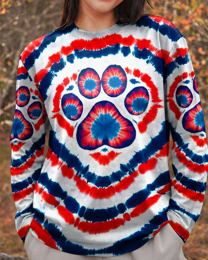 HEART PAW RED WHITE AND BLUE ALL OVER PRINT - TYQY02042531