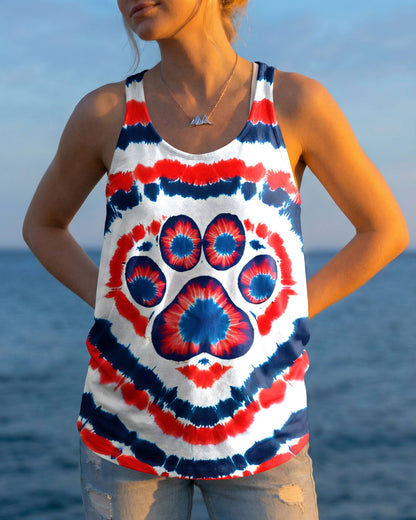 HEART PAW RED WHITE AND BLUE ALL OVER PRINT - TYQY02042531