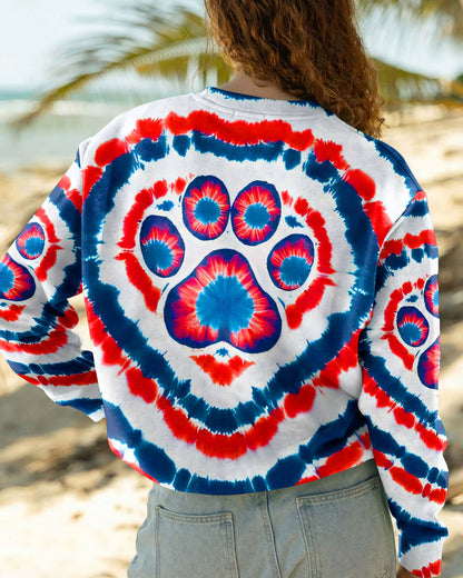 HEART PAW RED WHITE AND BLUE ALL OVER PRINT - TYQY02042531