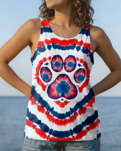 HEART PAW RED WHITE AND BLUE ALL OVER PRINT - TYQY02042531
