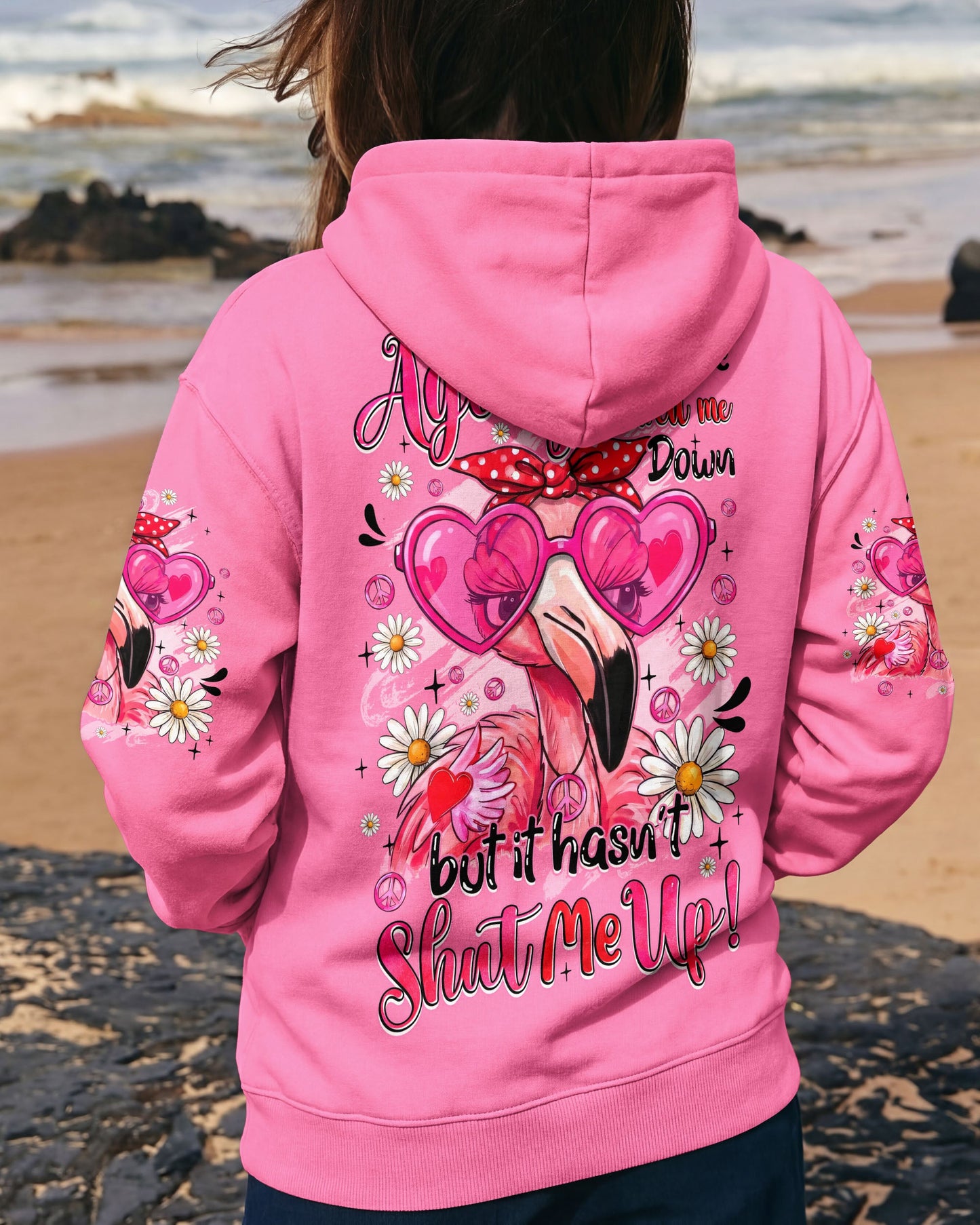 AGING MAY HAVE SLOWED ME DOWN FLAMINGO ALL OVER PRINT - TYQY0207261