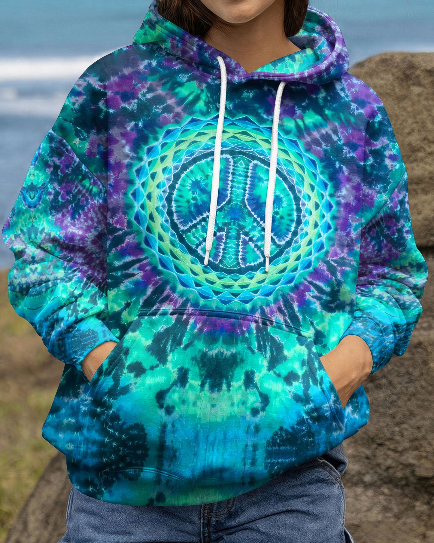 MANDALA PEACE BLUE TEAL ALL OVER PRINT - TYQY0604261