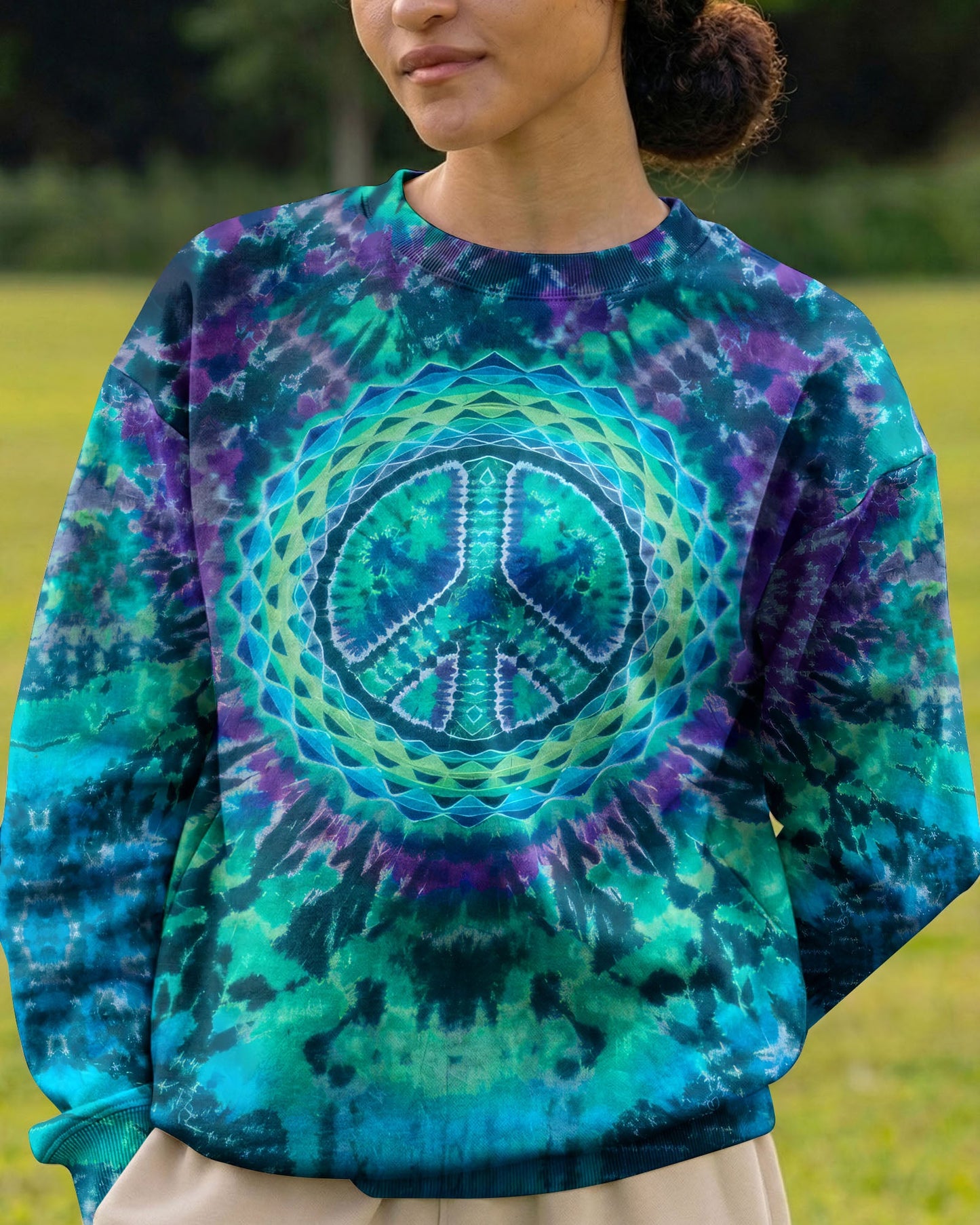 MANDALA PEACE BLUE TEAL ALL OVER PRINT - TYQY0604261