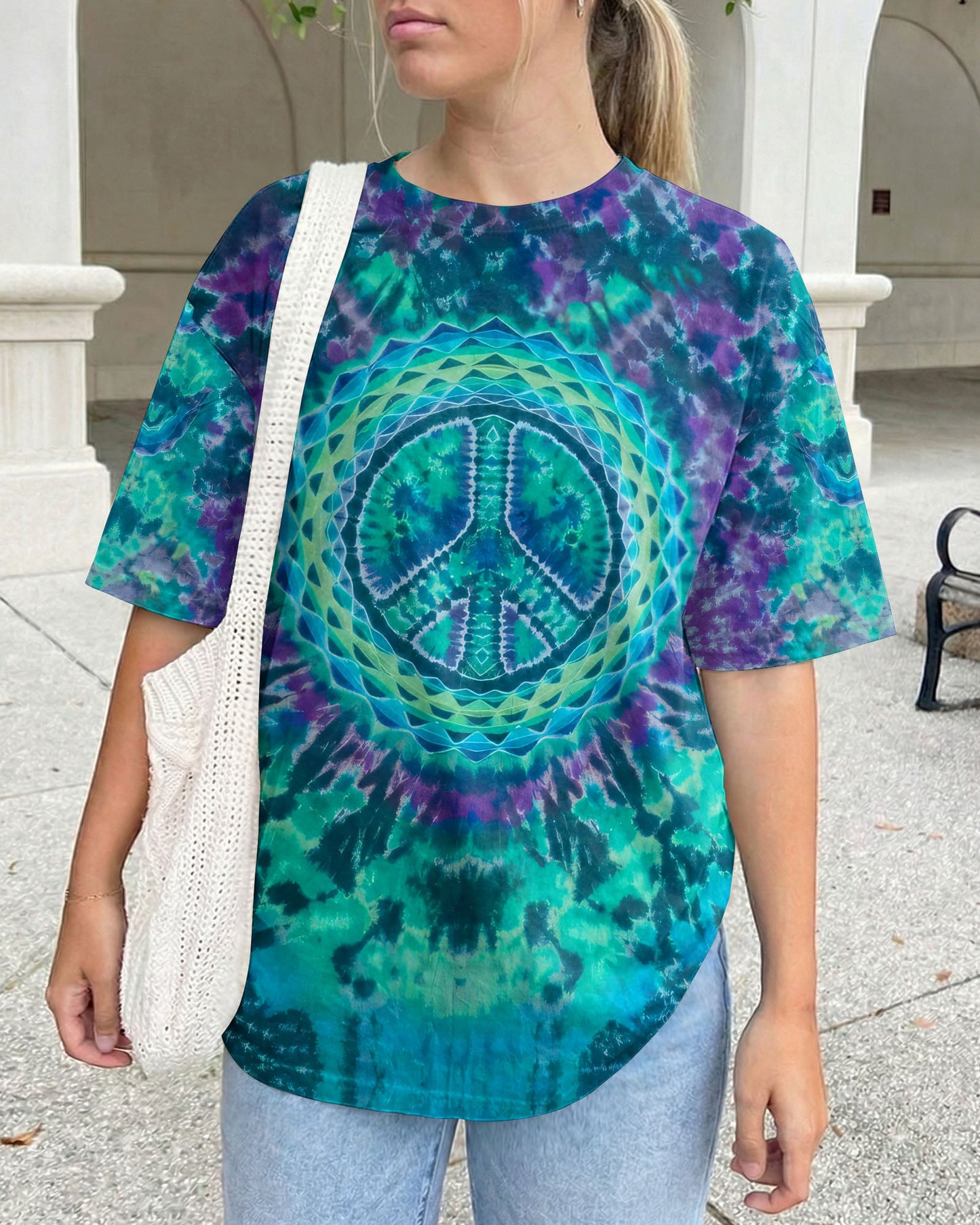 MANDALA PEACE BLUE TEAL ALL OVER PRINT - TYQY0604261